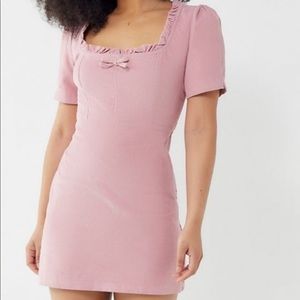 UO Corduroy Square-Neck Mini Dress